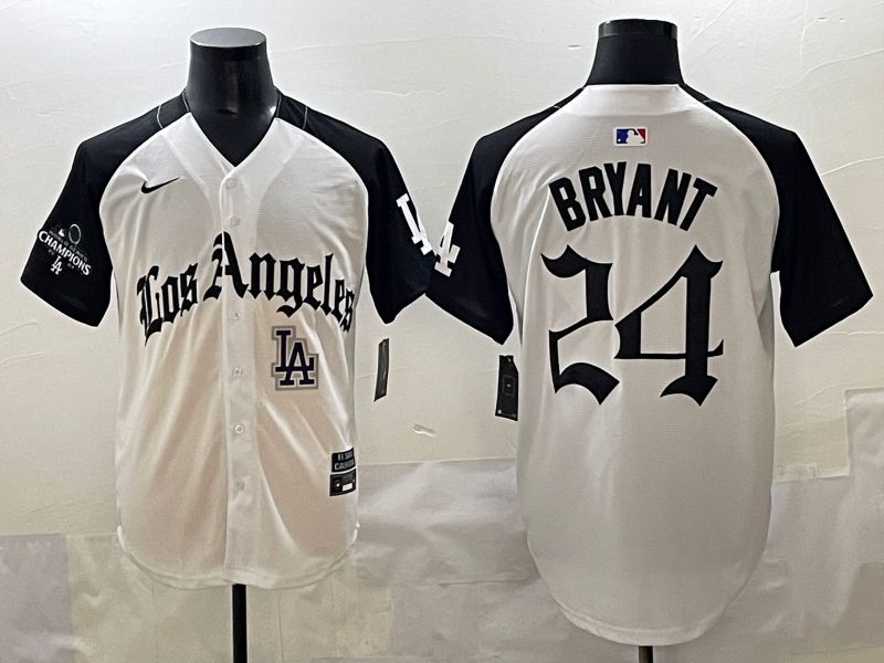 Men 2025 Los Angeles Dodgers #24 Bryant White black Five generations Joint Name Nike MLB Jersey style 52614